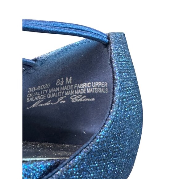 Easy Street Women's Navy Blue Glitter Heel Size 8.5 New - Picture 11 of 12